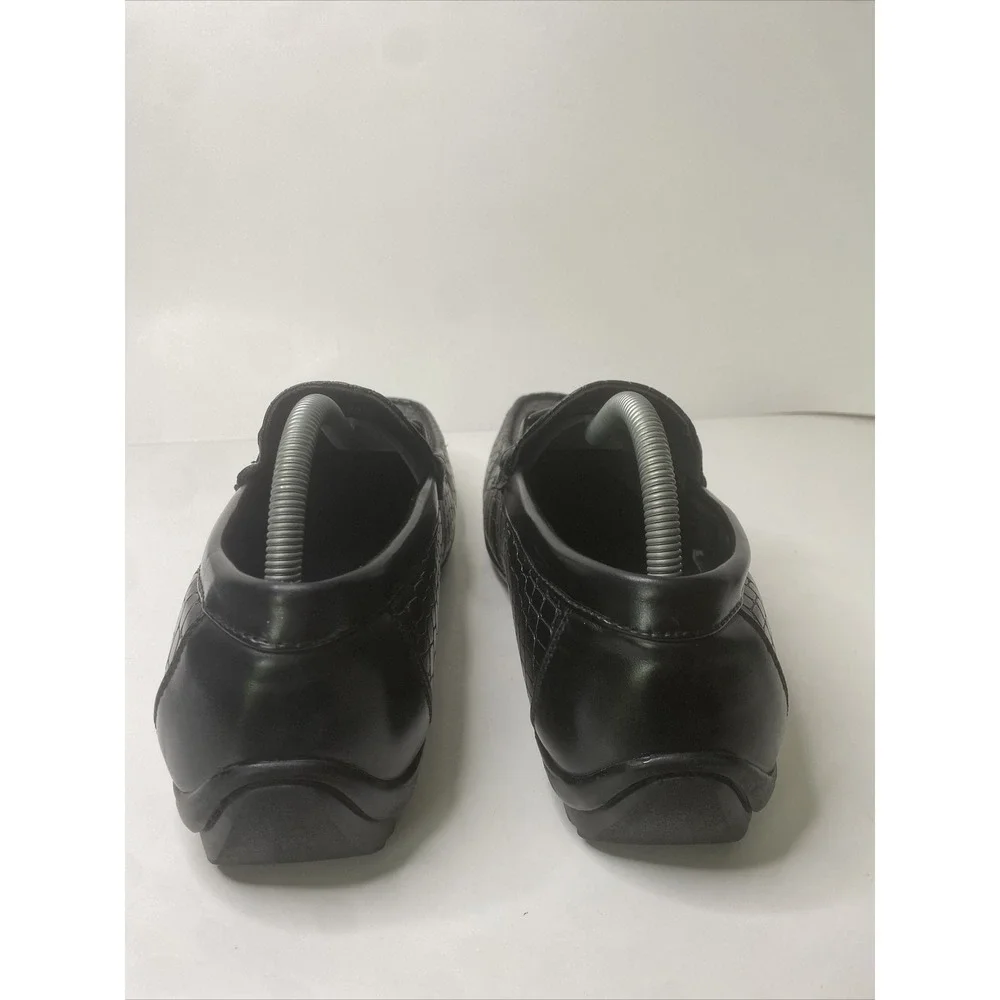 STACY ADAMS Black Driving Mocs Slip On Loafer Casual Dress Shoes Mens 10M GREAT‎